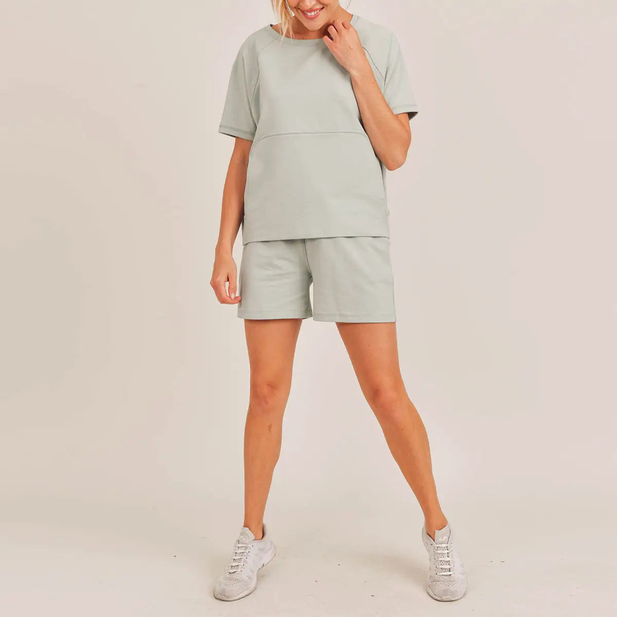 Sage Boxy Top & Shorts Set