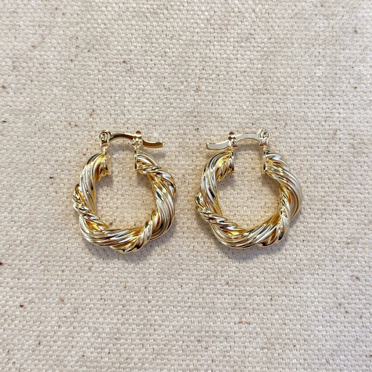 Double Twisted Tube Hoop Earrings
