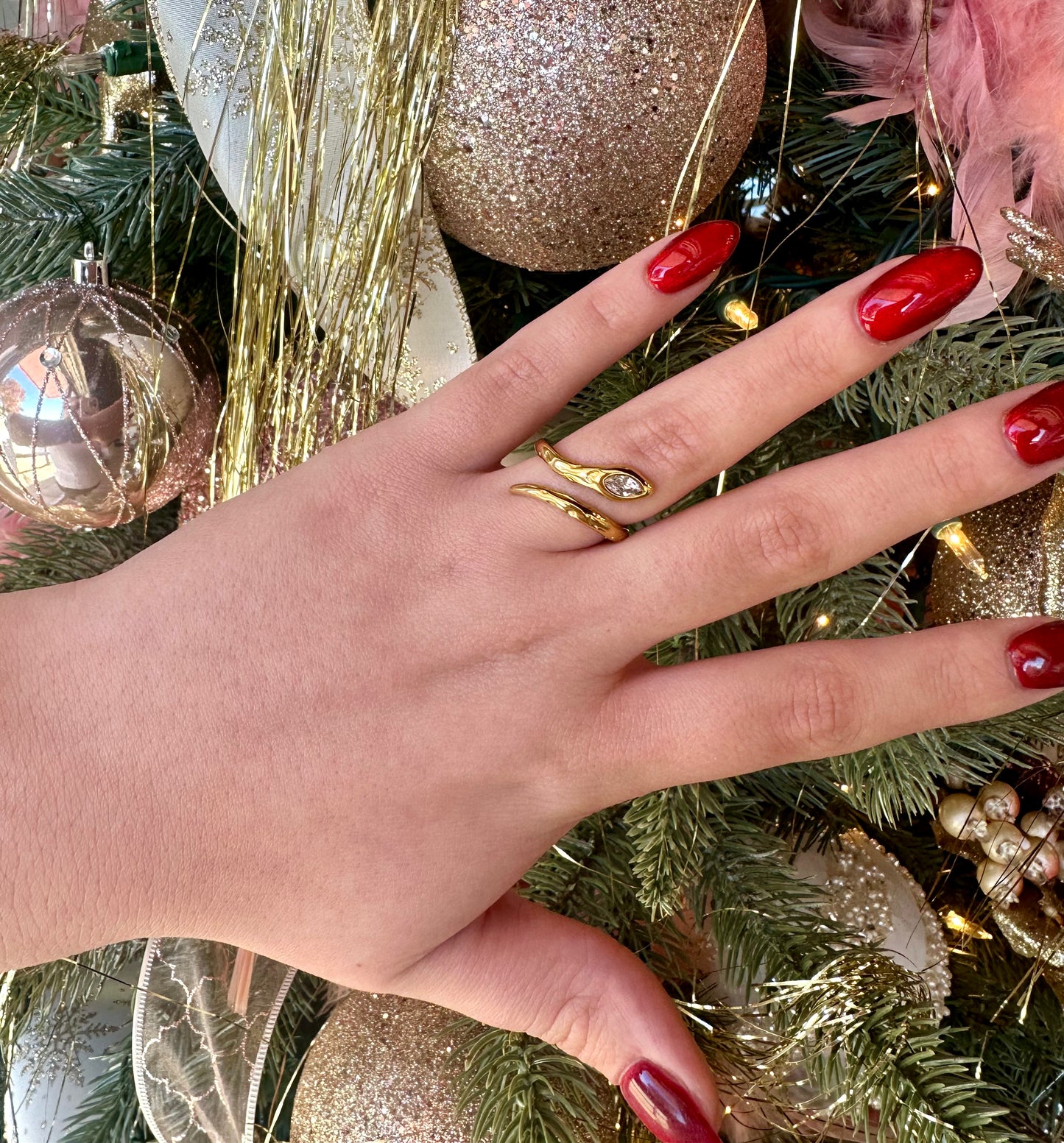 Adjustable Gold Snake Ring