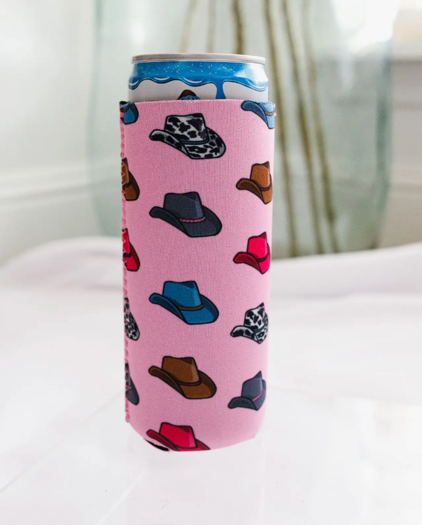 Pink Cowboy Hat Tall Koozie 2-Pack