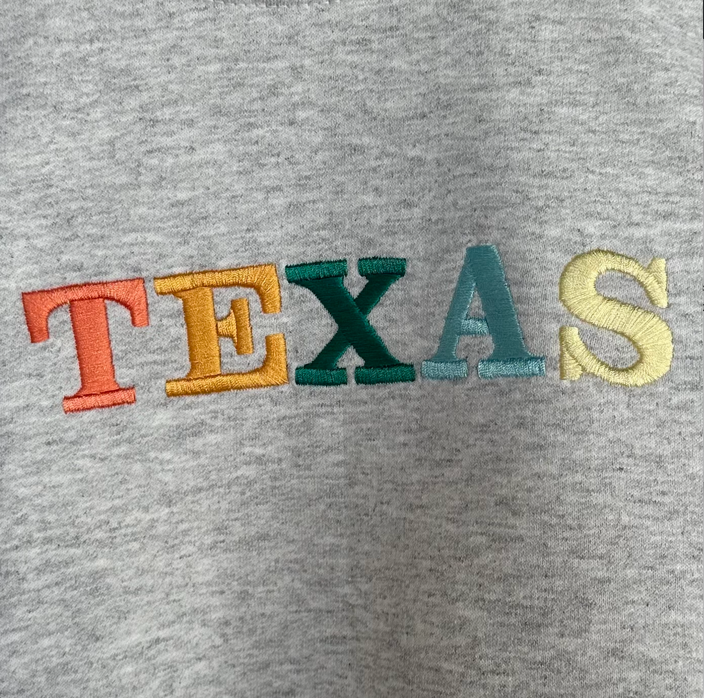 Texas Embroidered Sweatshirt - Heather Gray
