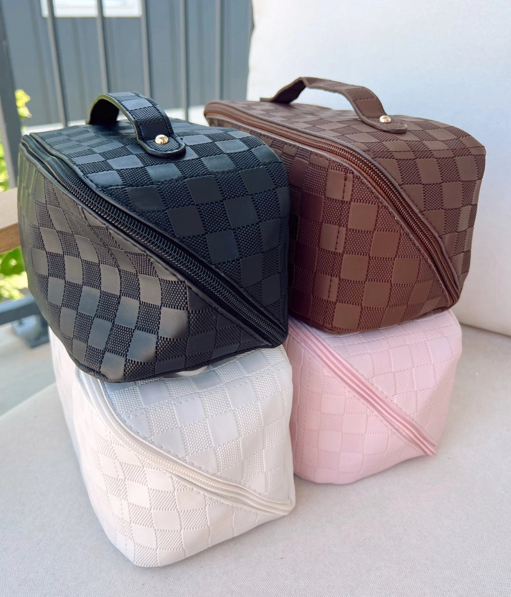 Rosemary Leather Makeup Bag | Brown