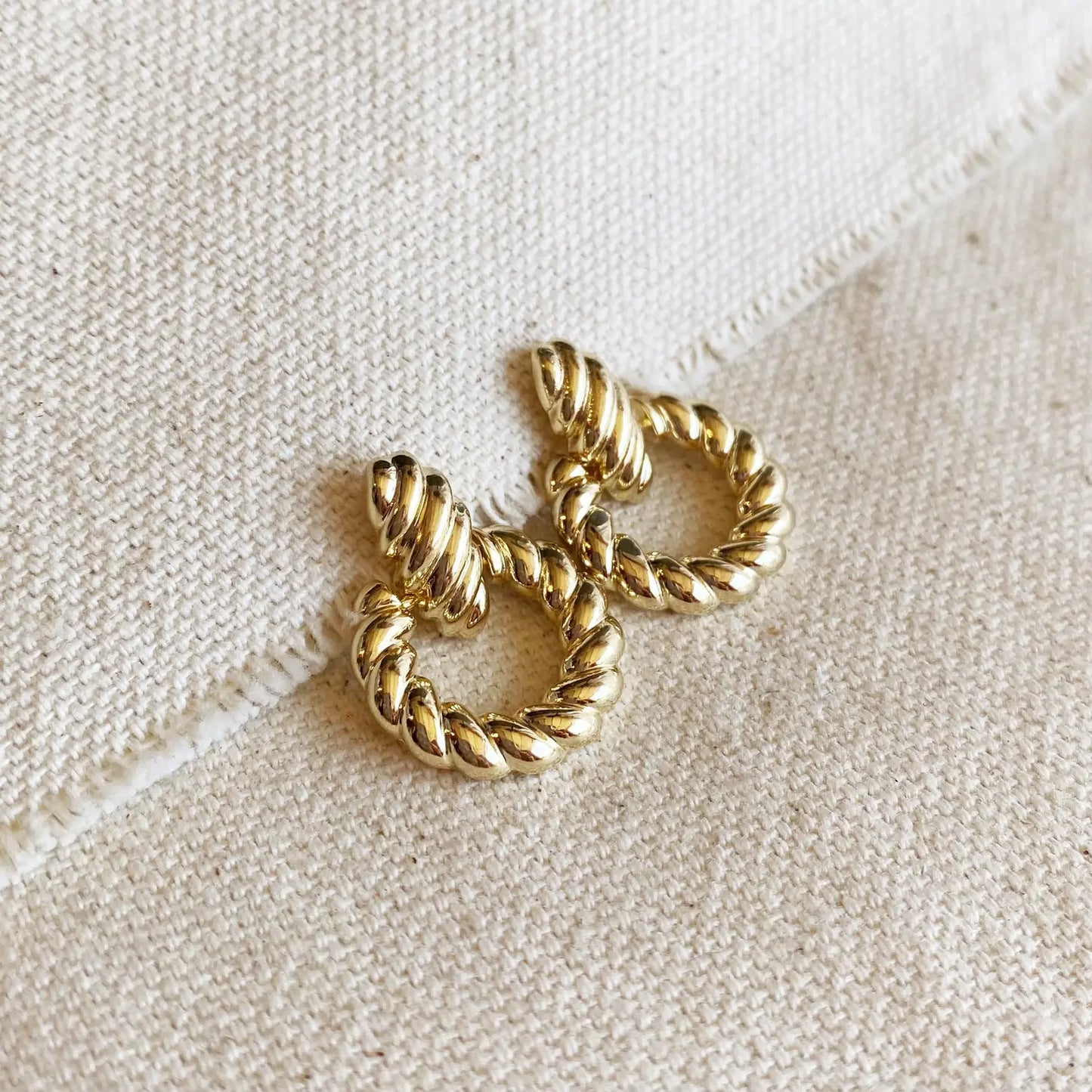 Croissant Drop Gold Earrings