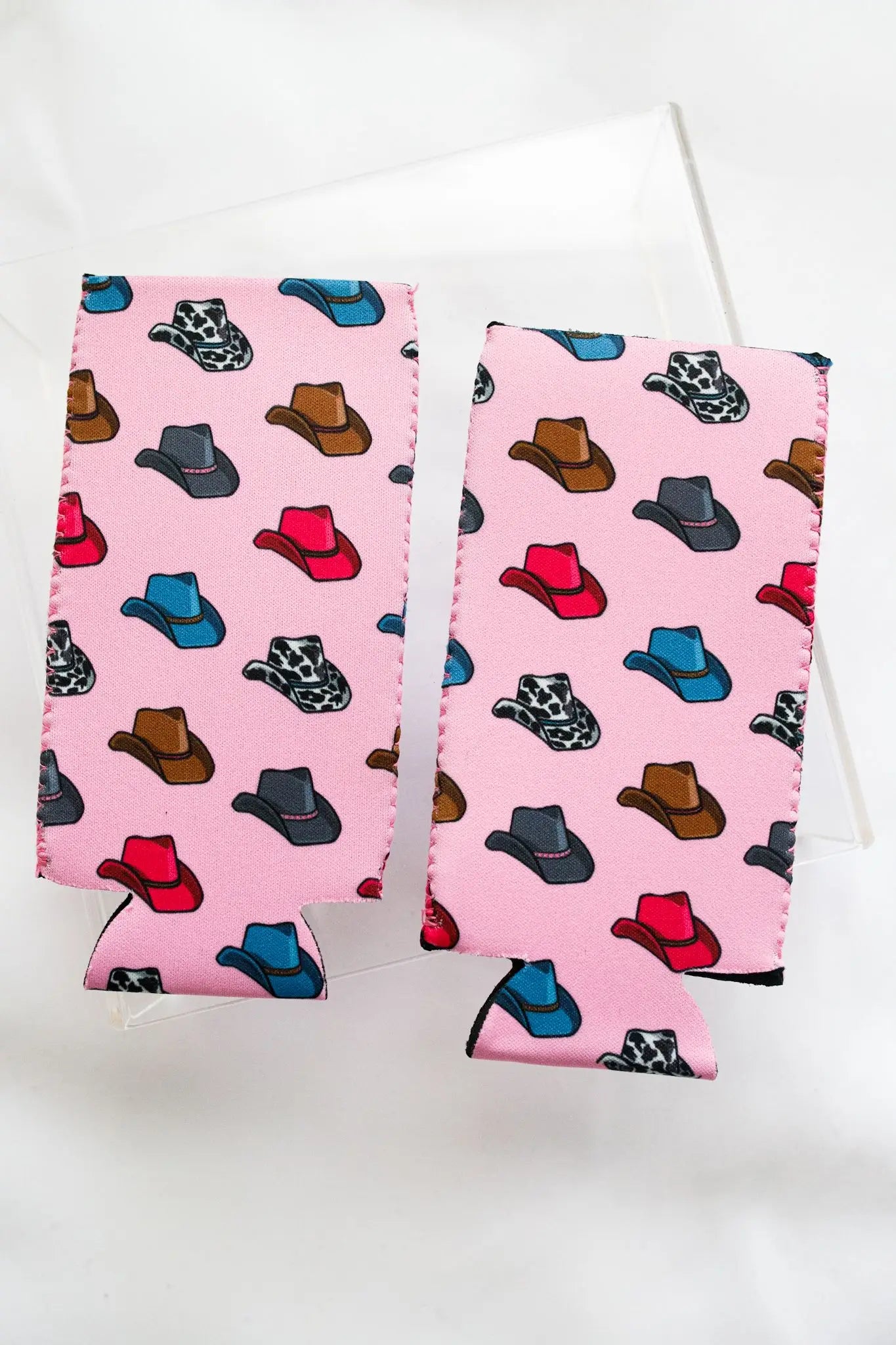 Pink Cowboy Hat Tall Koozie 2-Pack