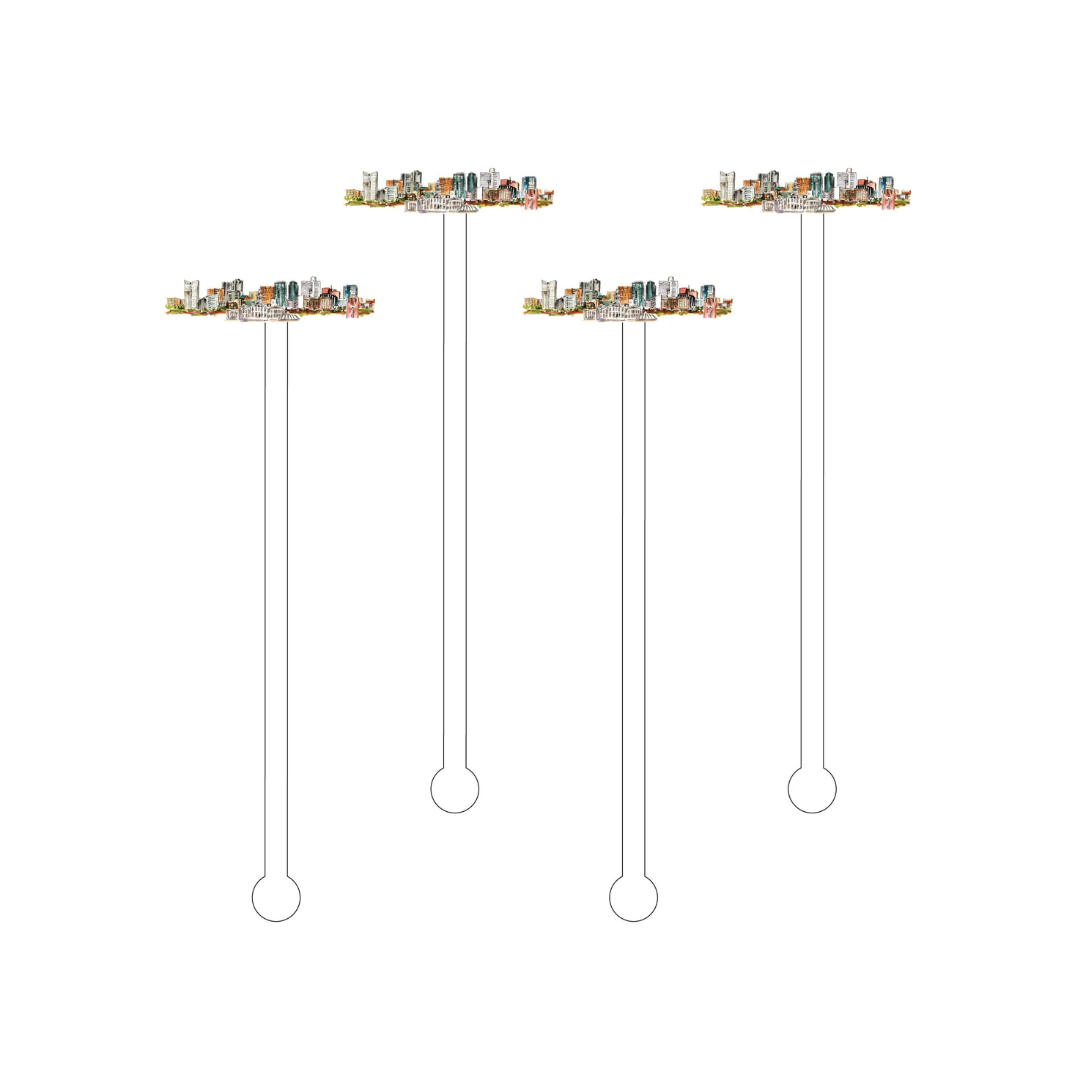 Fort Worth Skyline Acrylic Stir Sticks