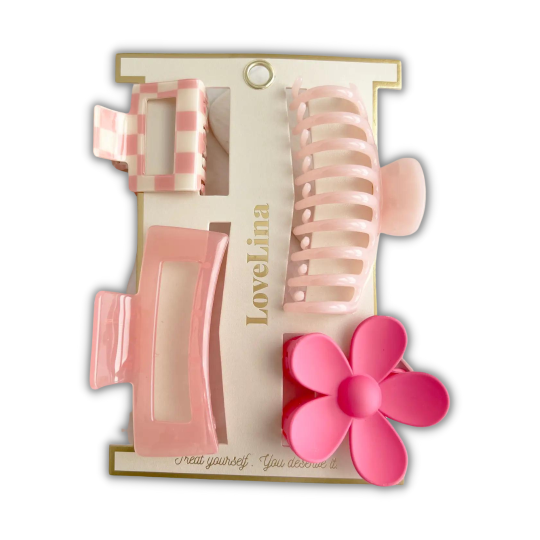 4-Pack Assorted Clips - PINK