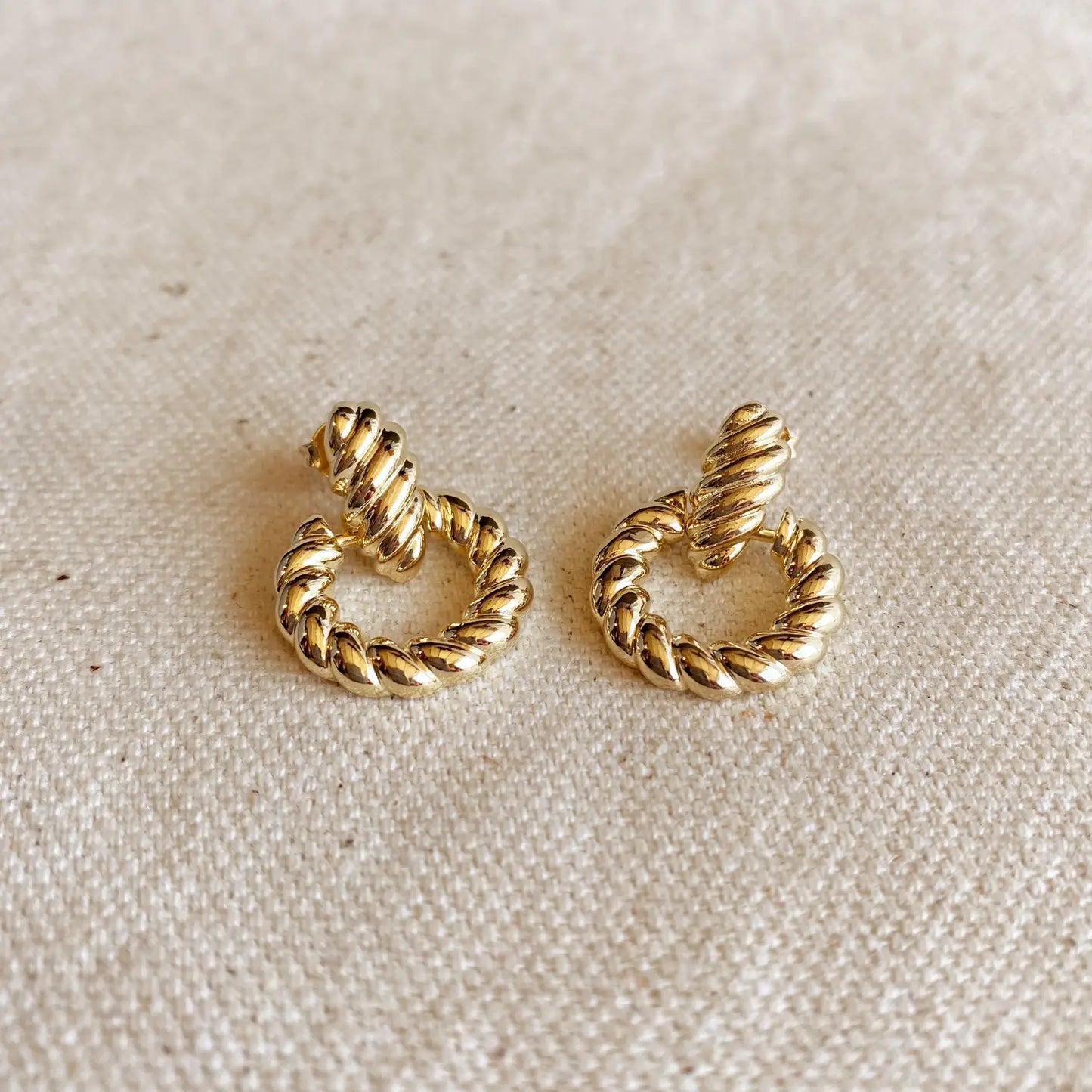 Croissant Drop Gold Earrings