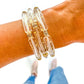Gold Speckle & Discs | Tube Bamboo Bracelet