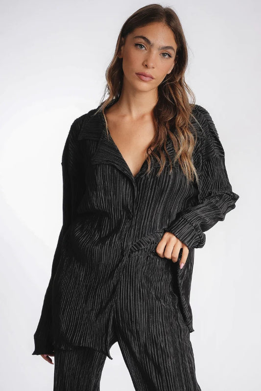 Black Plisse Lounge Set