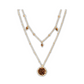 Double Layer Bronze Crystal Woven Necklace