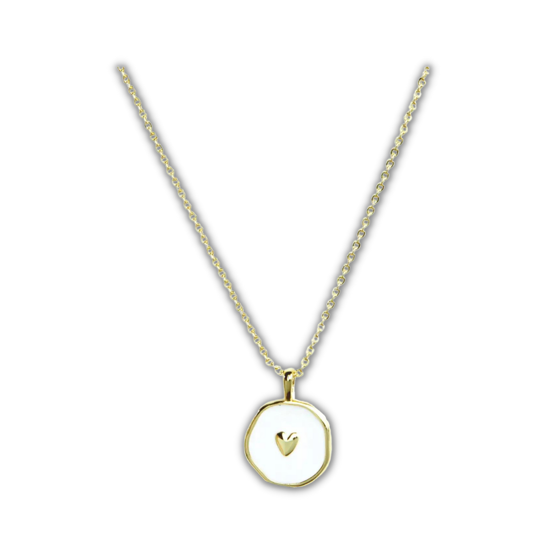 White Heart Pendant Necklace